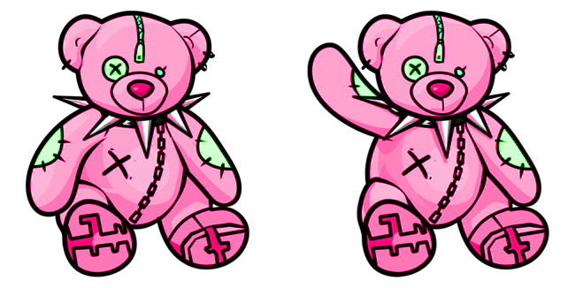 Pink Punk Teddy Bear Cursor