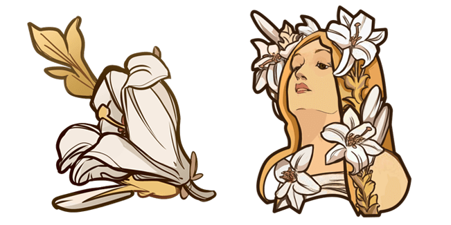 Alphonse Mucha Lily Cursor