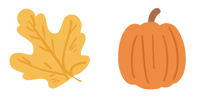 Cute Autumn Oak Leaf & Pumpkin Cursor