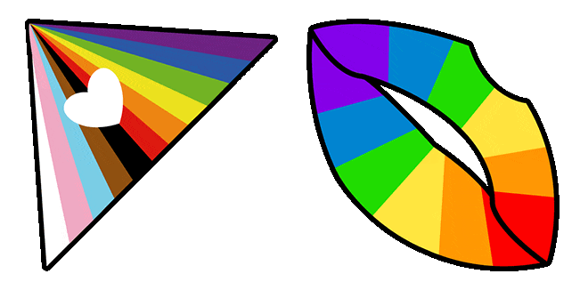 Pride Rainbow Heart & Lips Animated Cursor