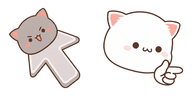 Mochi Peach & Goma Cat Arrow Cursor