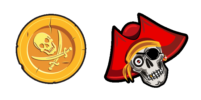 Pirates Coin & One Eye Skull Animated Cursor
