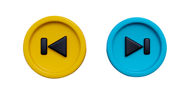 Yellow Skip Button & Blue Skip Button 3D Cursor