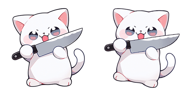 Cute Kitty with Knife Cursor
