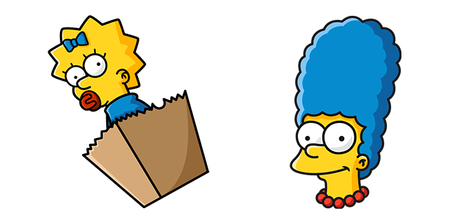 The Simpsons Marge & Maggie In Grocery Bag Cursor