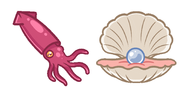 Aqua Squid & Pearl Animated Cursor