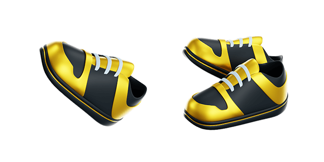 Black and Gold Sneakers 3D Cursor