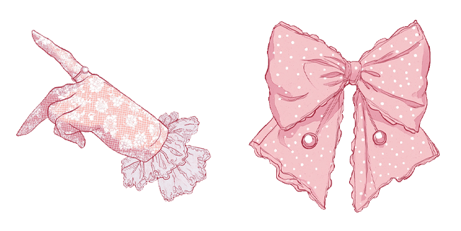 Pastel Lolita Lace Hand & Bow Cursor