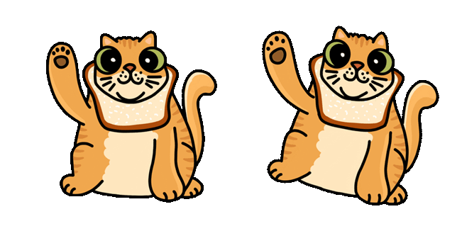 Funny Beige Cat Waving Hand Animated Cursor